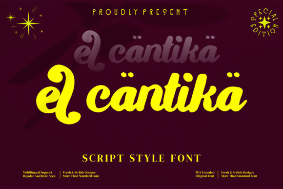 El Cantika: A Script Handwritten Font for Editorial Design and Branding